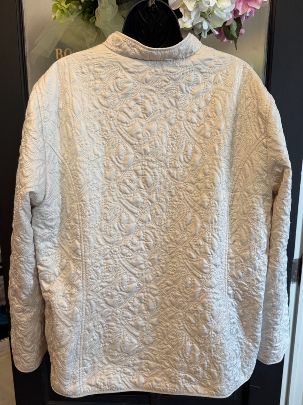 Chico's Cream Quilted Snap-Front Jacket - Picture 2 of 5
